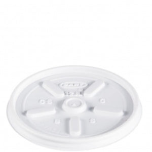 Dart White Vented Lid fits Foam Cups - 12JL - 1000/cs 290360