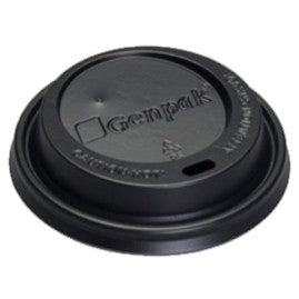 Genpak Black Plastic Dome Lids fits 10 oz - 20 oz Plastic Cups - 14HDL - 1000/cs