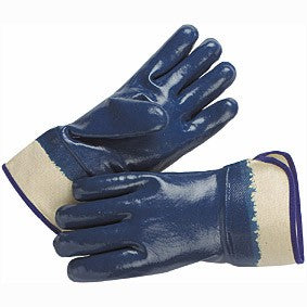 BLUE NITRILE FULLY COATED WORK GLOVE SAFETY CUFF P# 2785 SOLD BY THE DOZEN