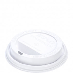 Dart Solo Traveler Cappuccino White Dome Lids fits 10 oz - 24 oz Paper Hot Cups - TLP316-0007 - 1000/cs SKU 2951350