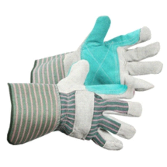 Split Leather Double Palm Work Glove, Extended Cuff